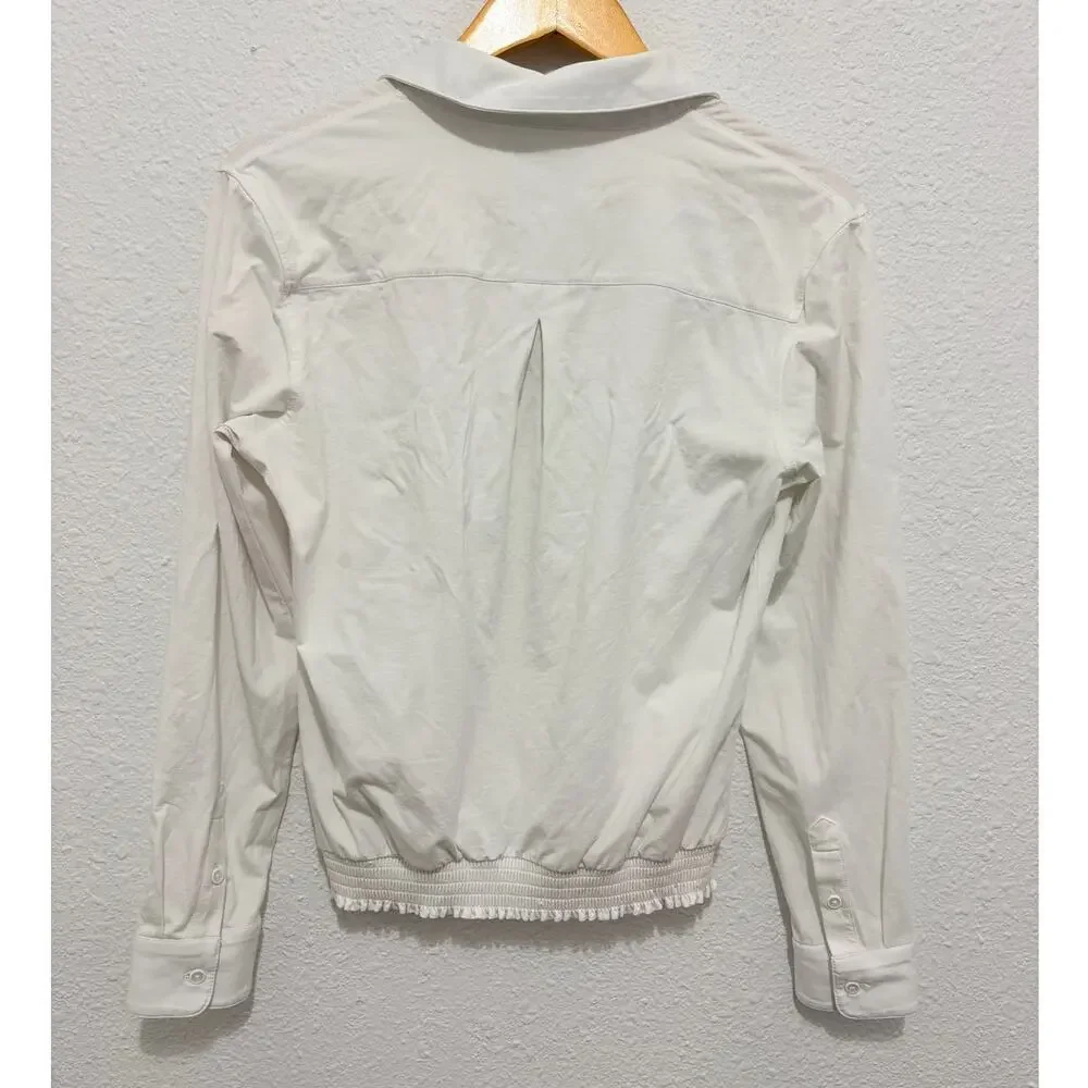 Buttercloth Pre-Tucked Fit White Button Down Shirt Icy Cotton Medium Career - Picture 2 of 5